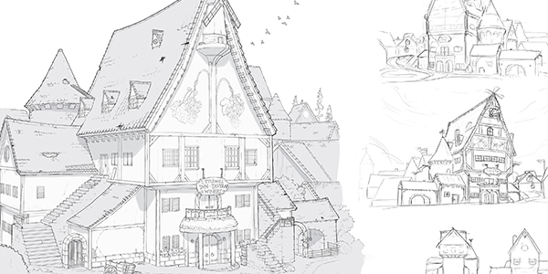 Building concept of the Little Mill Inn Tavern and Winery.