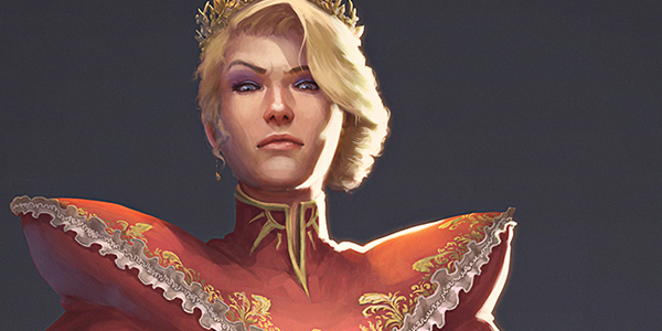 NPC character concept of the Queen of Dawn, one of the twin queens of New Avalon.