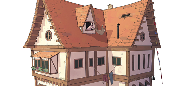 Building concept of a common villager's home in New Avalon.